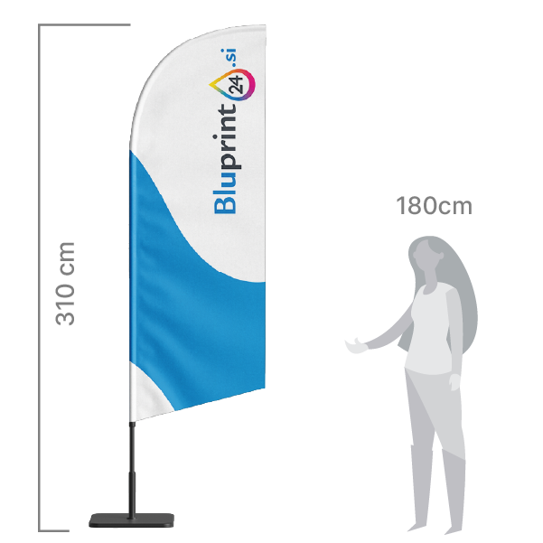 velikosti reklamne beachflag zastave v obliki jadra