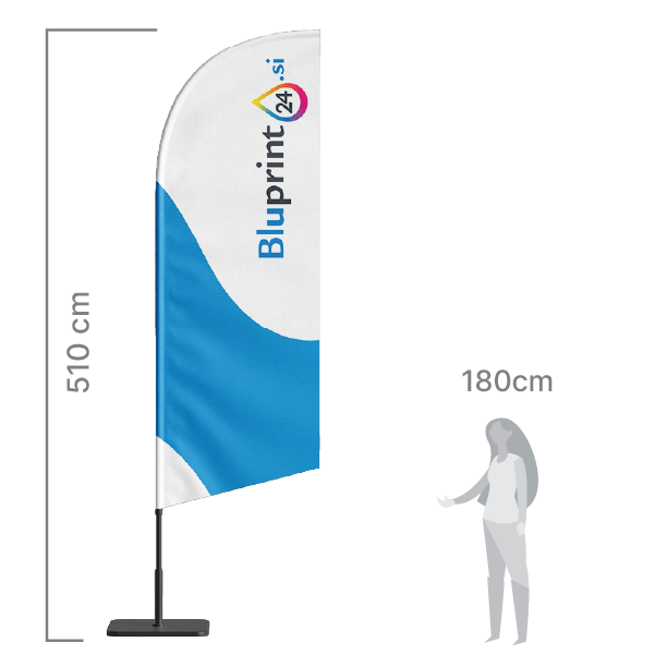 velikosti reklamne beachflag zastave v obliki jadra