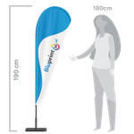 reklamni beachflag v obliki kaplje