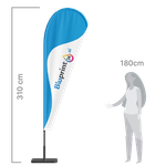 reklamni beachflag v obliki kaplje
