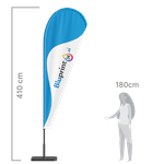 reklamni beachflag v obliki kaplje