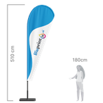 reklamni beachflag v obliki kaplje