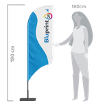reklamna zastava z logotipom v obliki konkavnega jadra