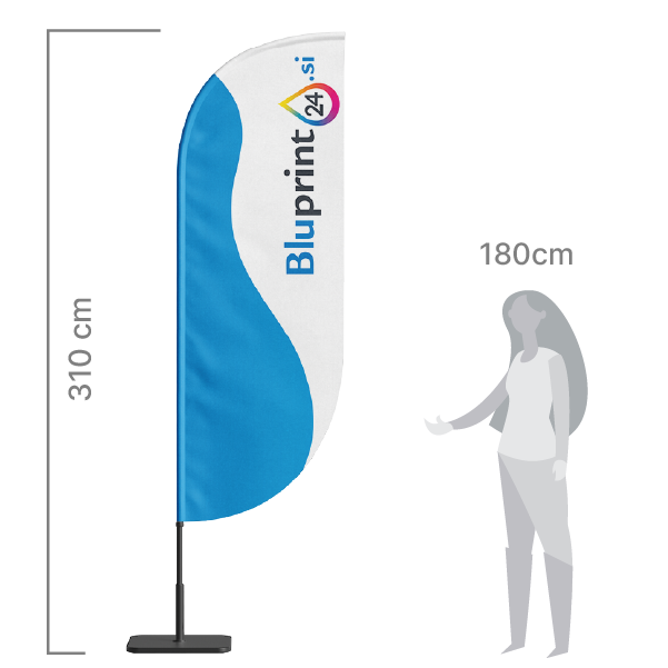 beach flag zastava z logotipom