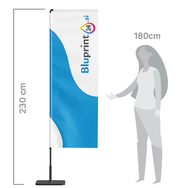 reklamni beachflag v obliki kaplje