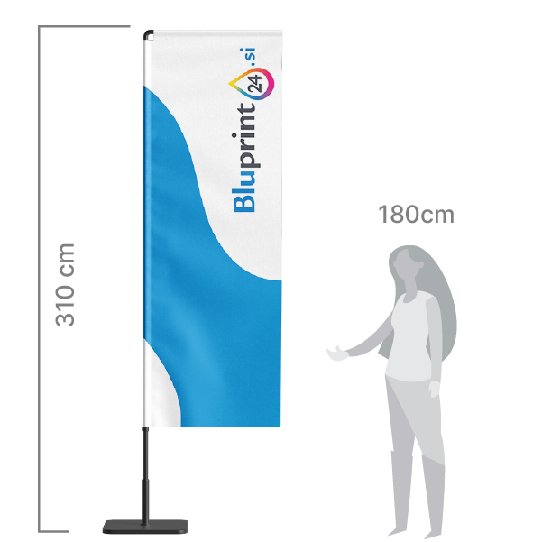 reklamni beachflag v obliki kaplje