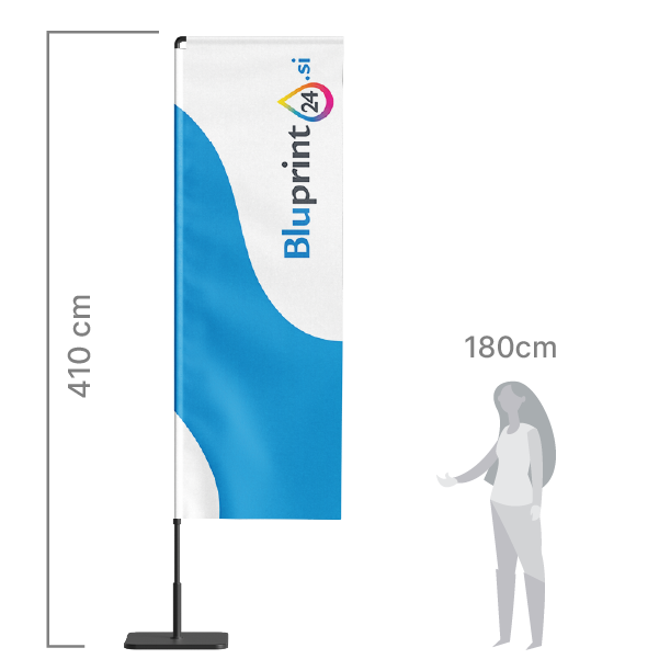 reklamni beachflag v obliki kaplje
