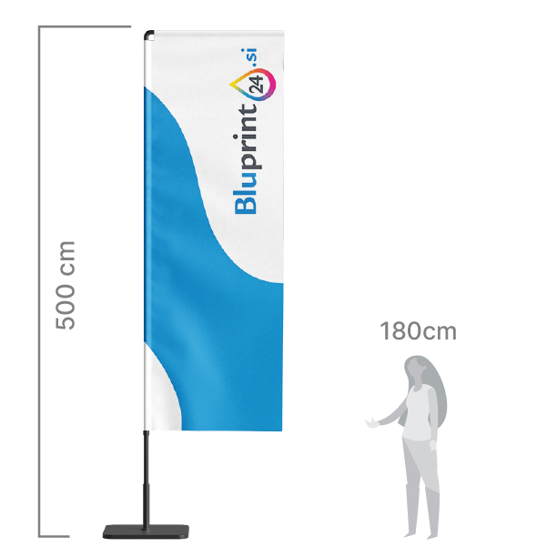 reklamni beachflag v obliki kaplje