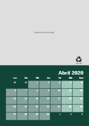 Creativo 01 Calendario de pared A4 100% reciclado