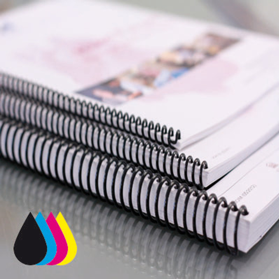 Calculadora de impresión de catálogos y manuales a todo color en wire-o y espiral