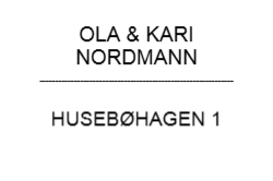 120 x 80 mm Postkasseskilt