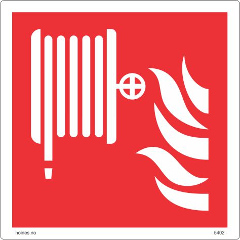 Brannslange - skilt med symbol