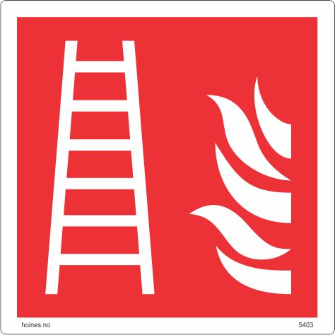 Brannstige - skilt med symbol