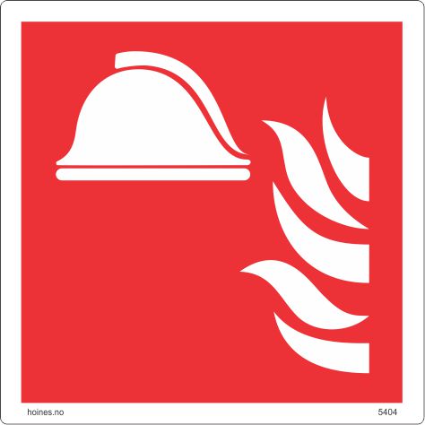 Brannhydrant innenfor dør - brannskilt i aluminium