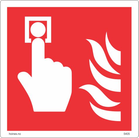 Brannalarm - etterlysende skilt med symbol