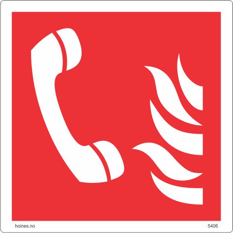 Nødtelefon - etterlysende skilt med symbol 1