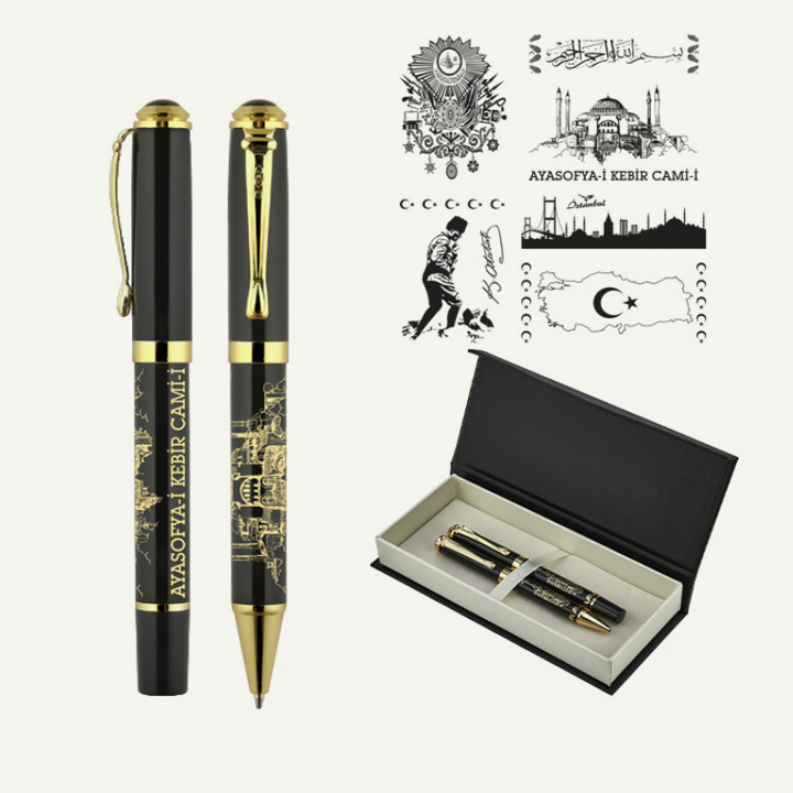 Kabartma Figürlü Metal Roller Kalem