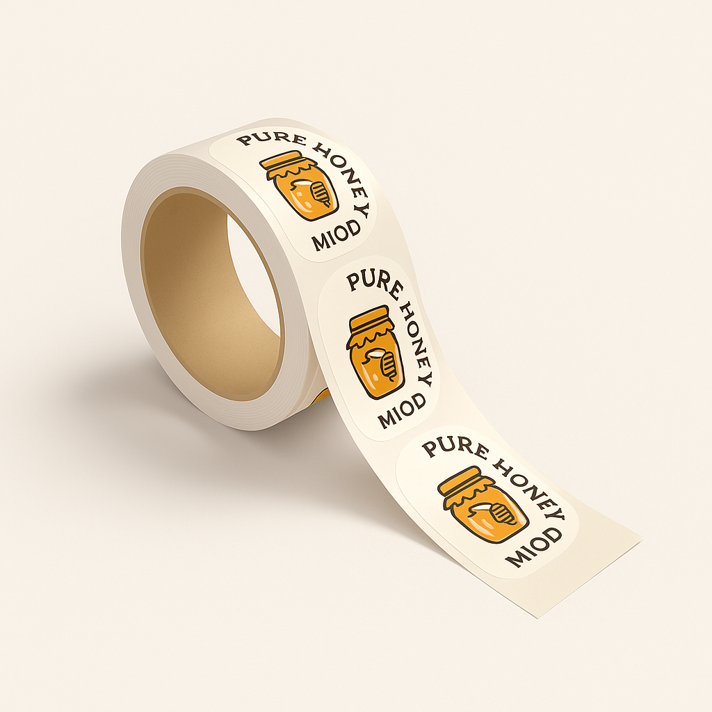 Standard stickers in a roll