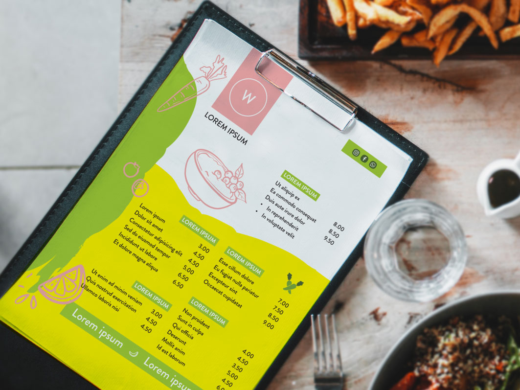 Speisekarten für Restaurants und Bars  