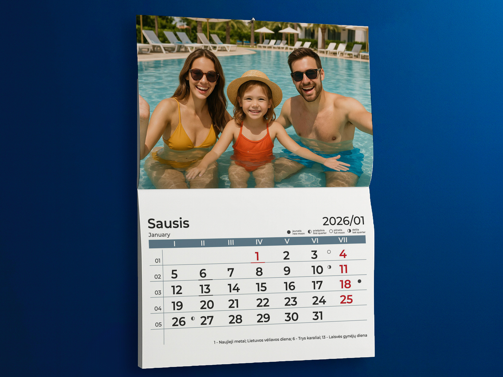 Kalendorius segtas kabėmis