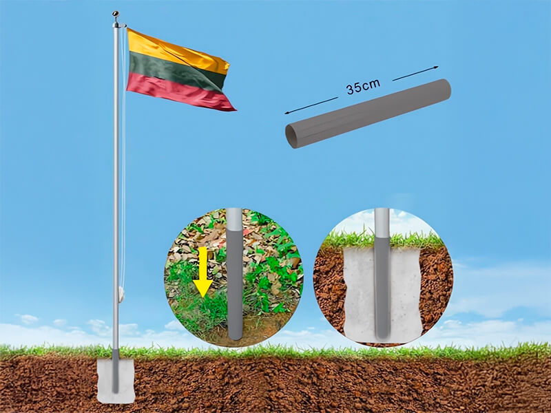 Surenkami vėliavų stiebai