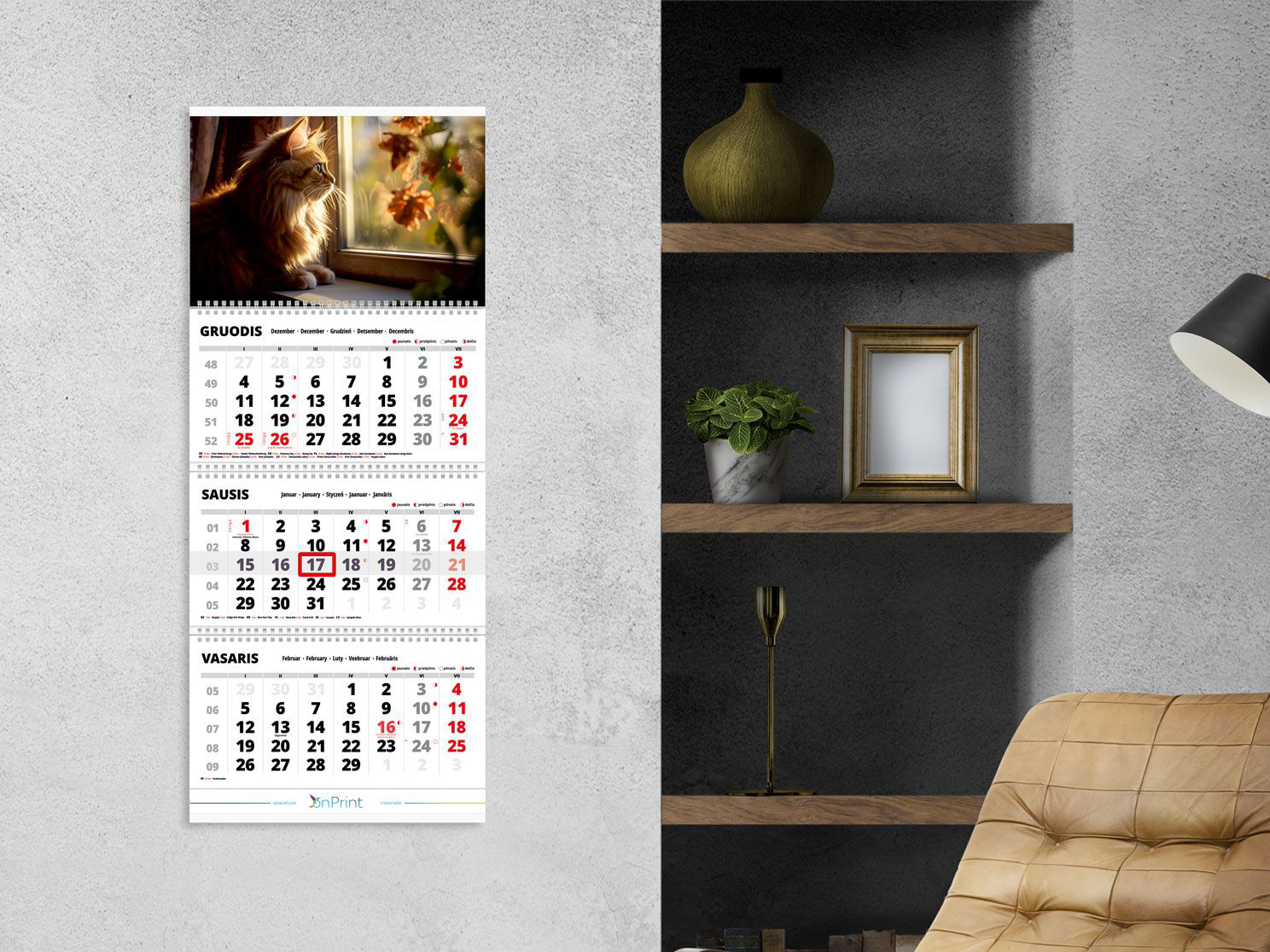 2025 wall calendar "Cats 2