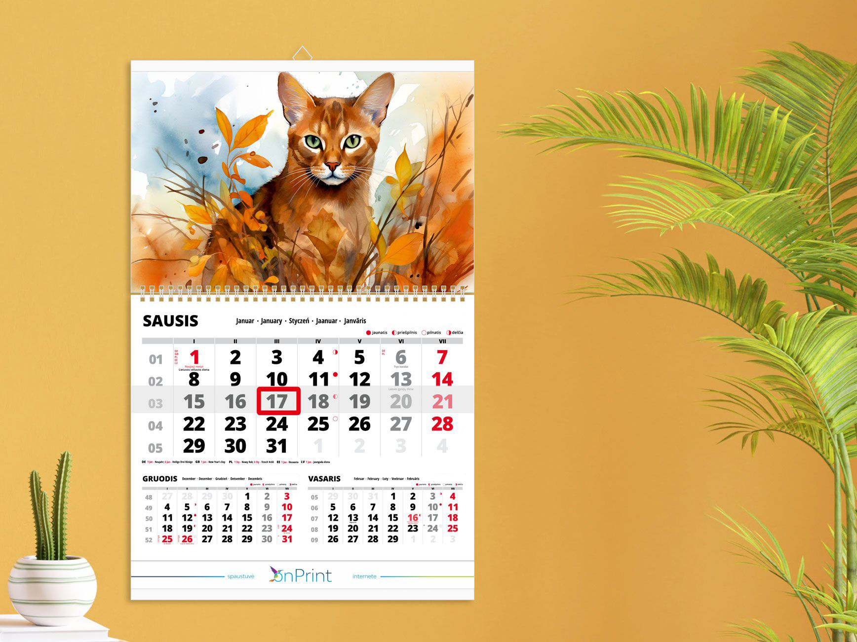 2025 wall calendar "Cats 1