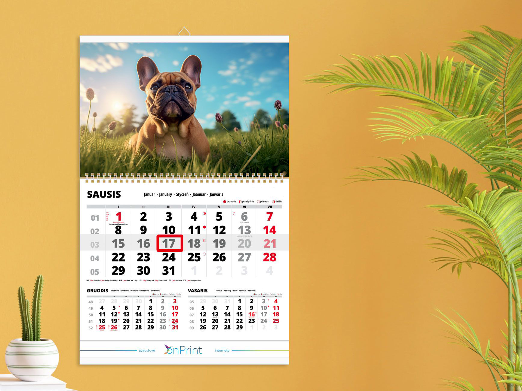 2025 wall calendar "Dogs 2