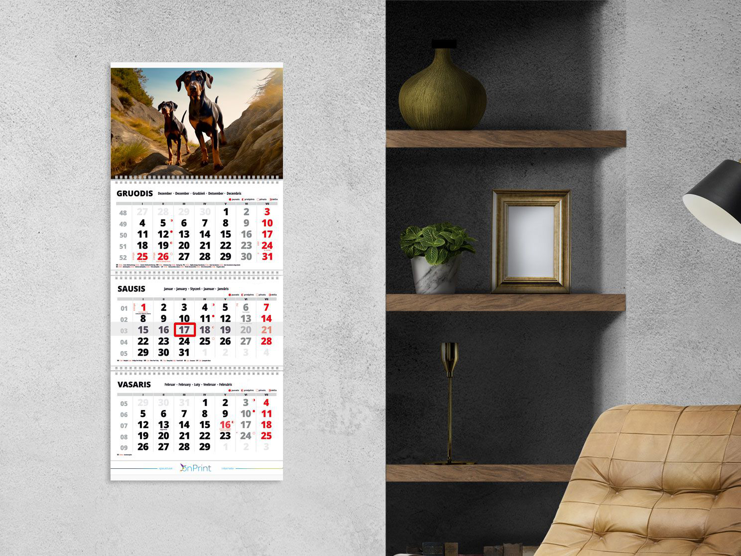 2025 wall calendar "Dogs 4