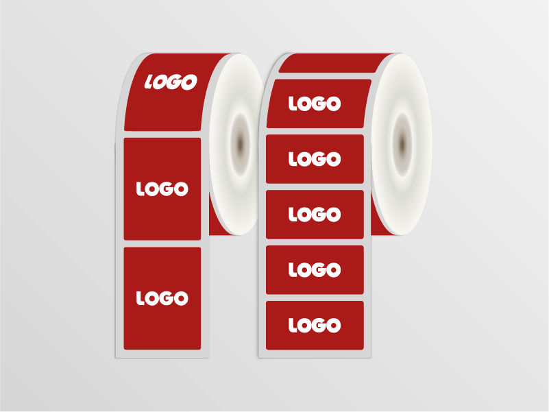 Rectangle shaped sticker rolls