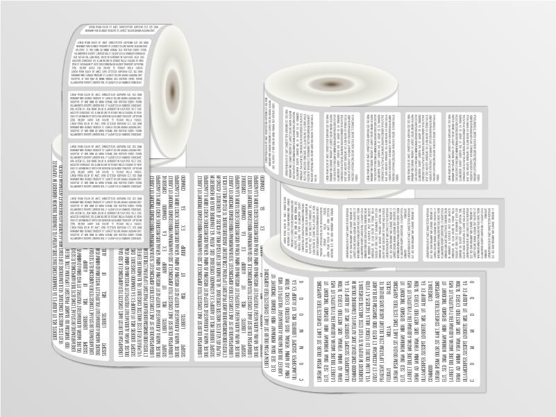 Sticker rolls (greyscale)