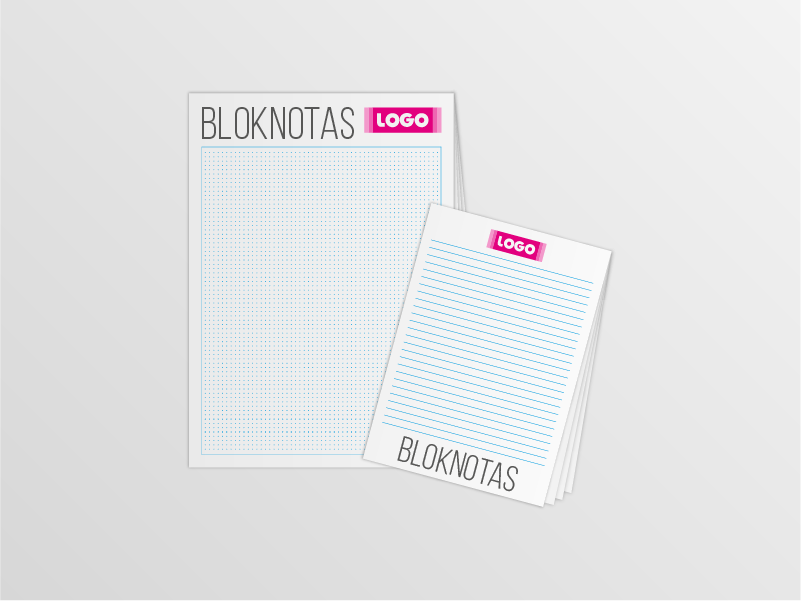 Klijuoti bloknotai 3+0