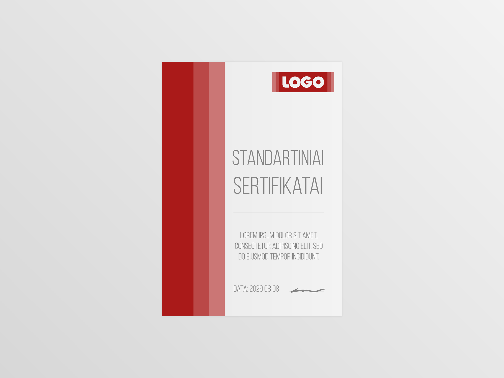 Standart certificates
