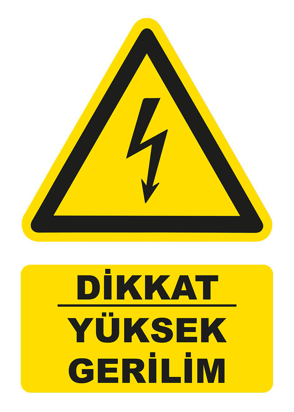 Dikkat Yüksek Gerilim Uyarı Levhası