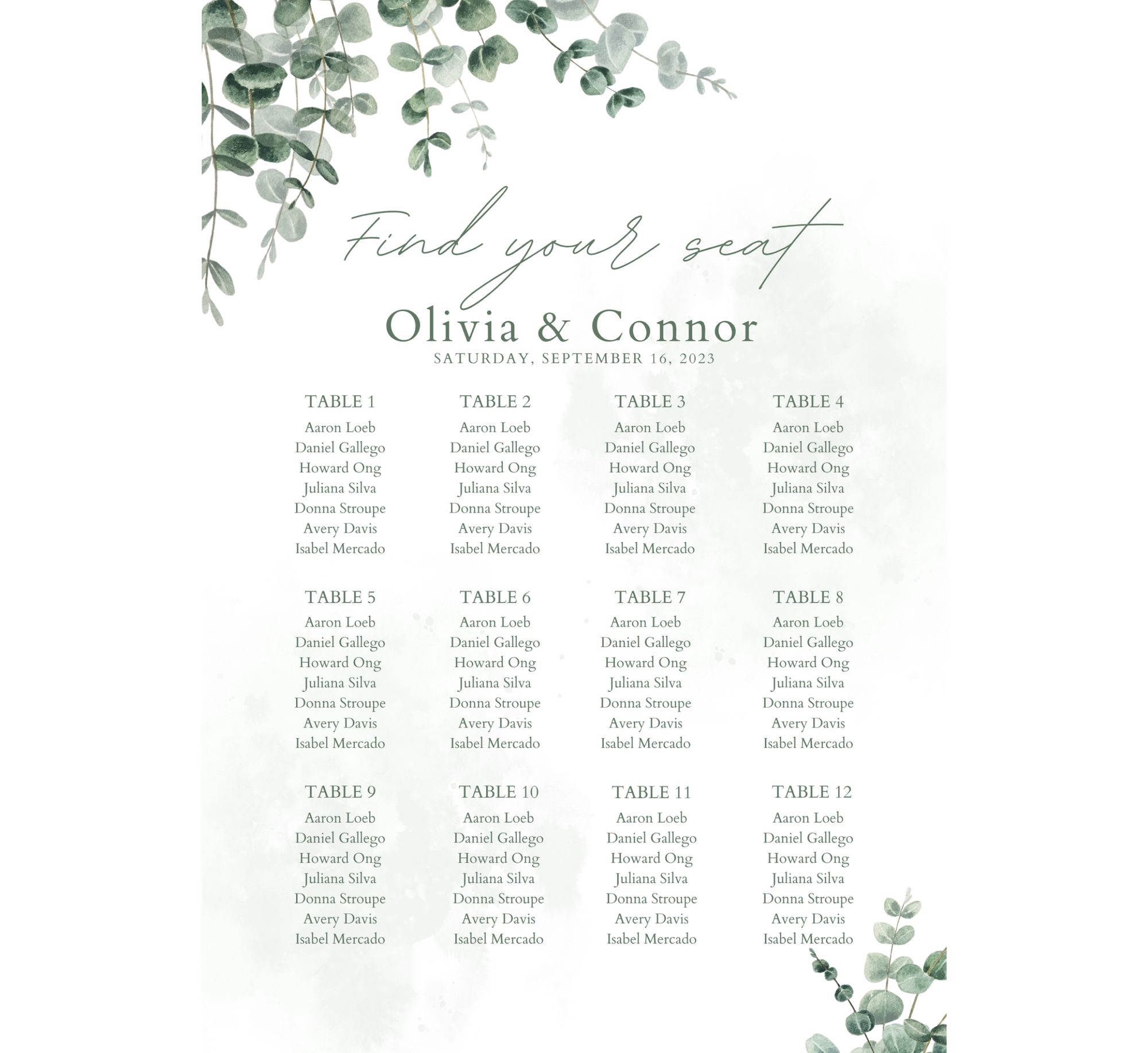 Wedding Table Plan Sign 2