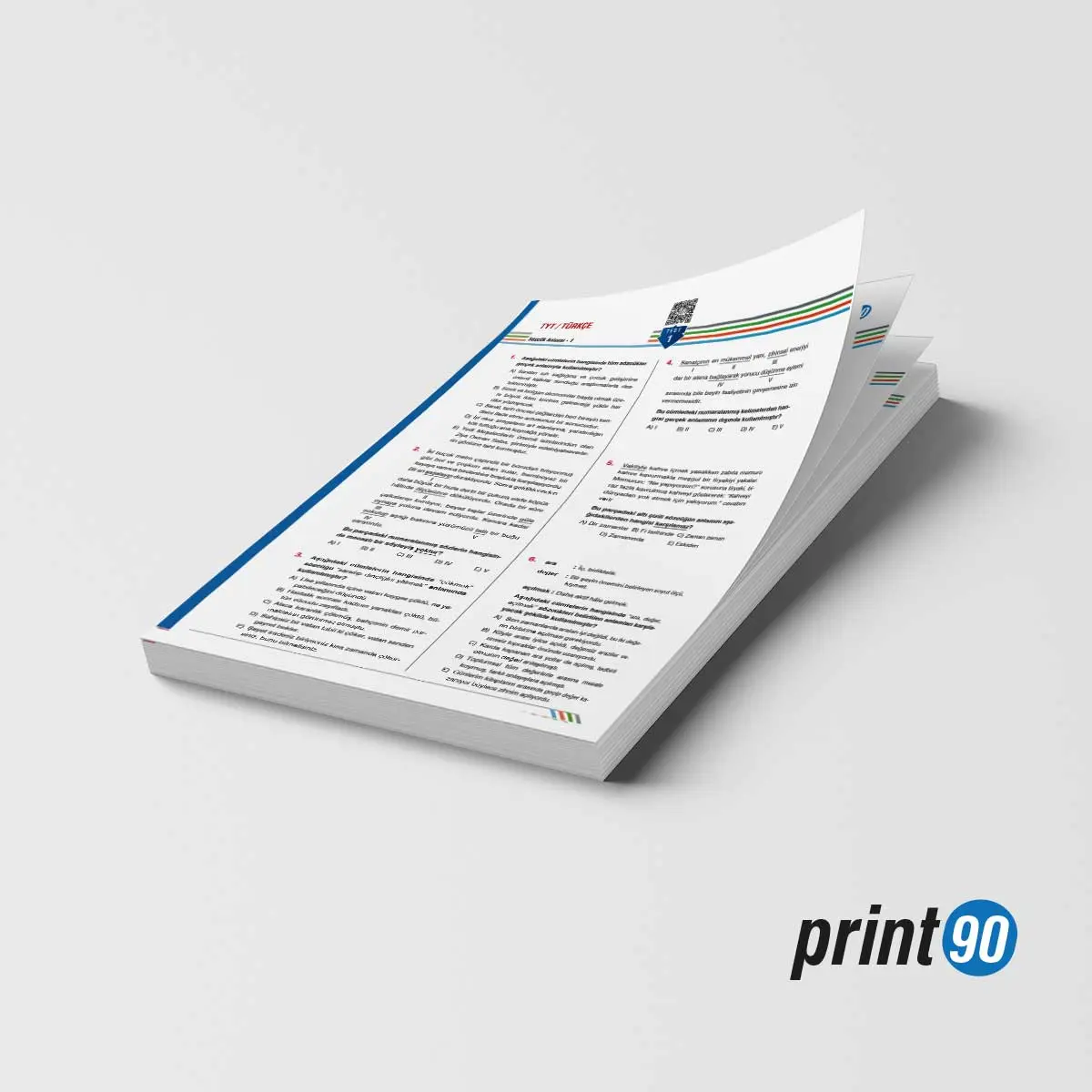 Yaprak Test Baskısı TYT AYT LGS uyumlu yaprak test baskısı - Eğitim materyalleri - online kitap baskı | print90
