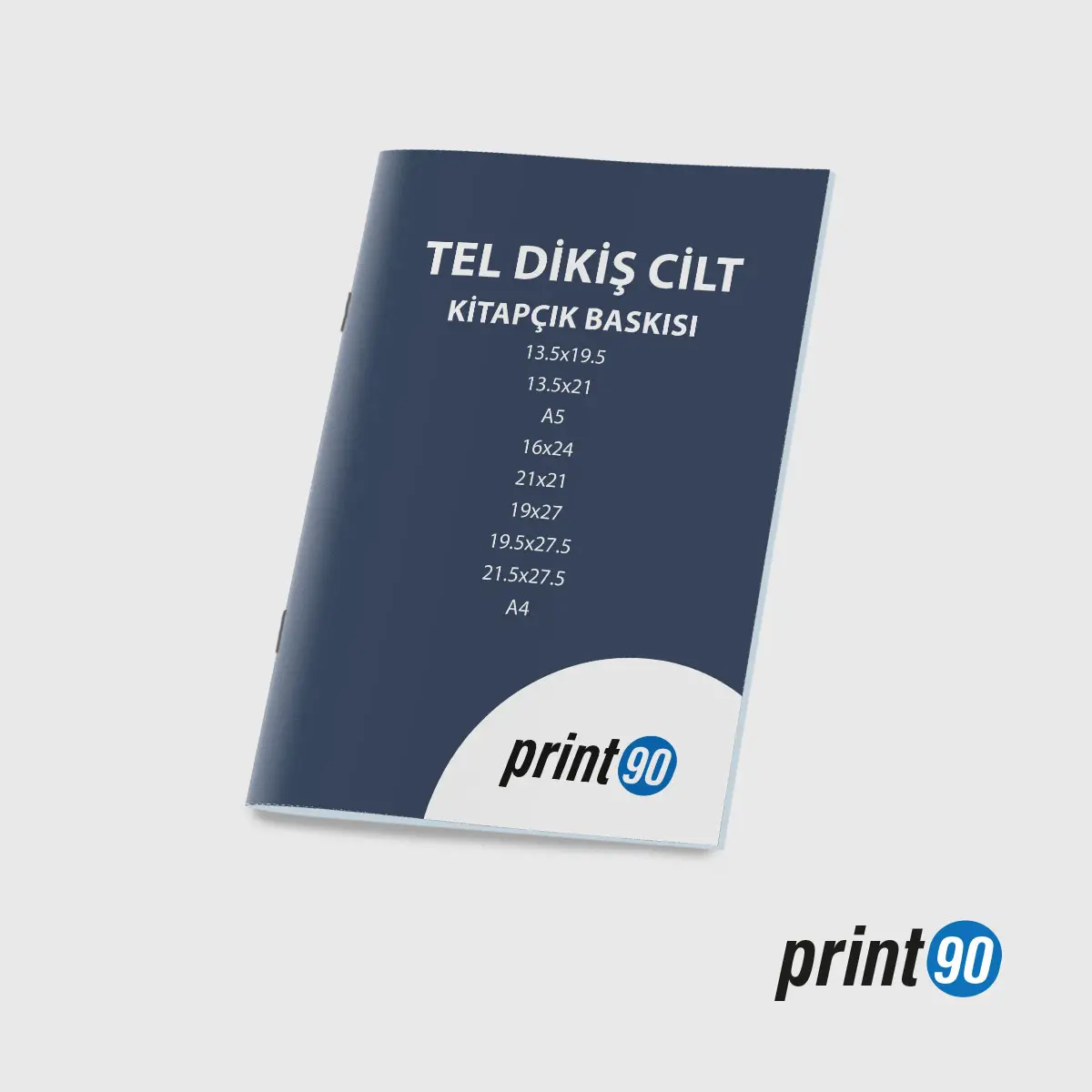 Farklı ebatlarda tel dikiş ciltli karton kapak kitapçık baskısı - online kitap baskı | print90