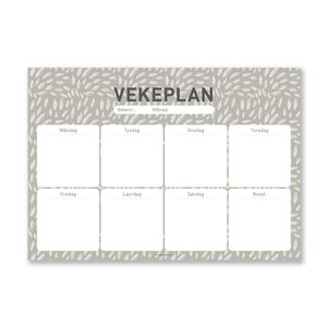 A4 Vekeplan Beige Ukeplan