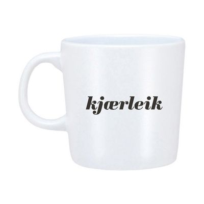 Steingodskrus "Kjærleik" Kvit Kaffekopp