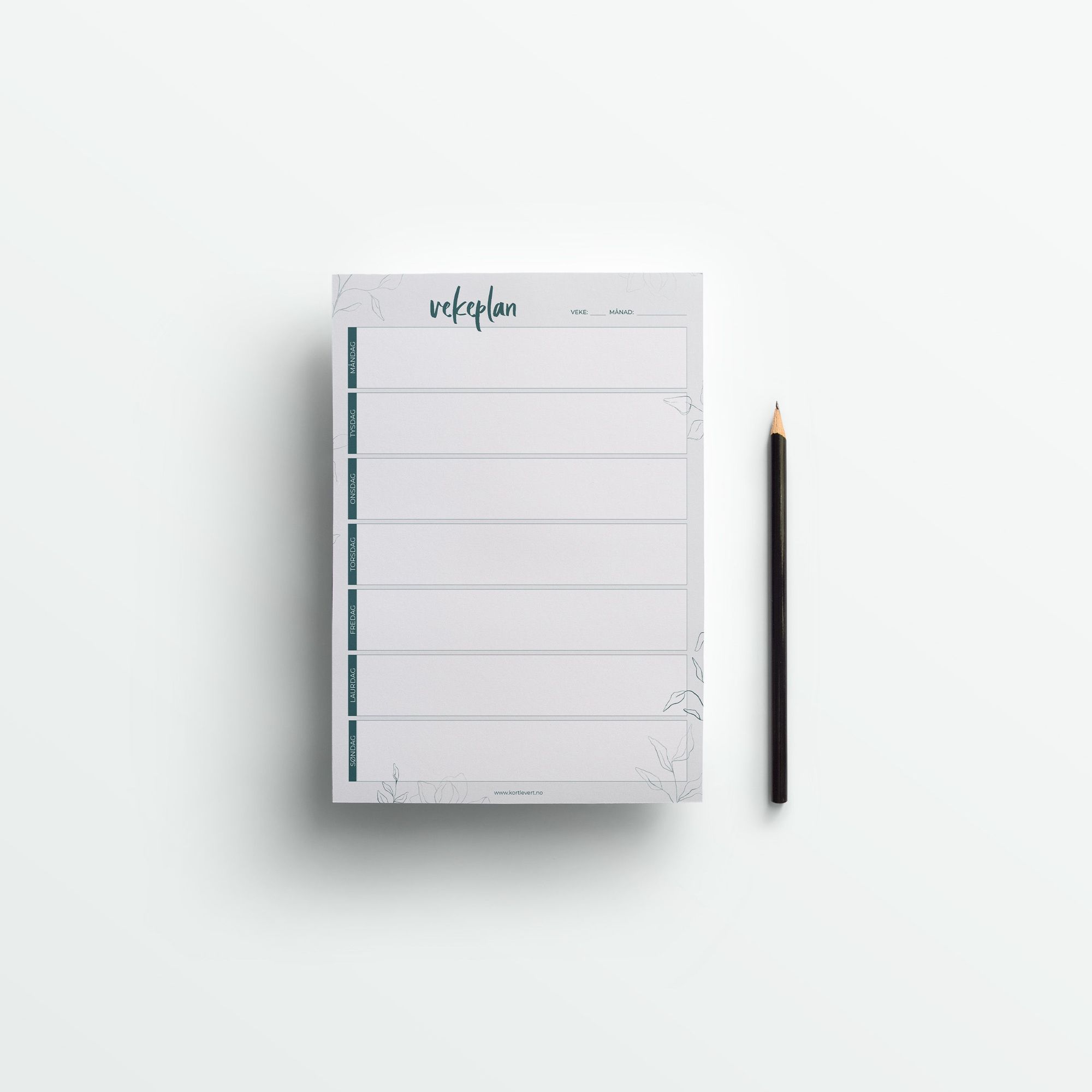A5 vekeplan Grøn