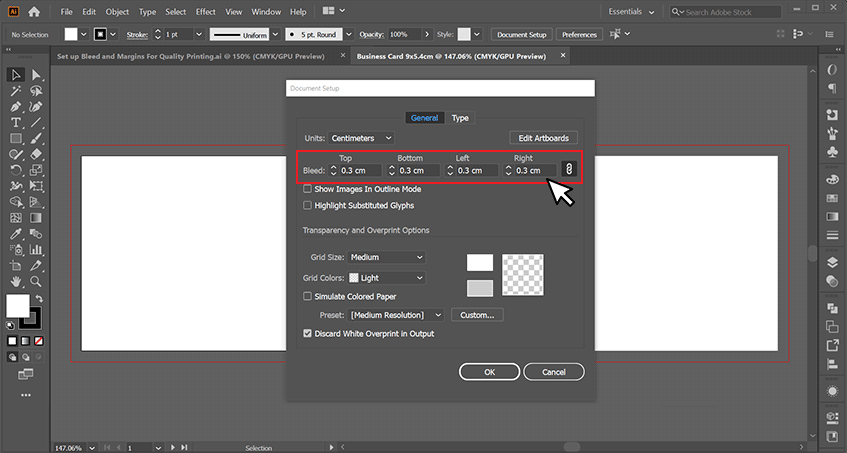 Setup Bleed And Margin For Quality Printing - Adobe Illustrator