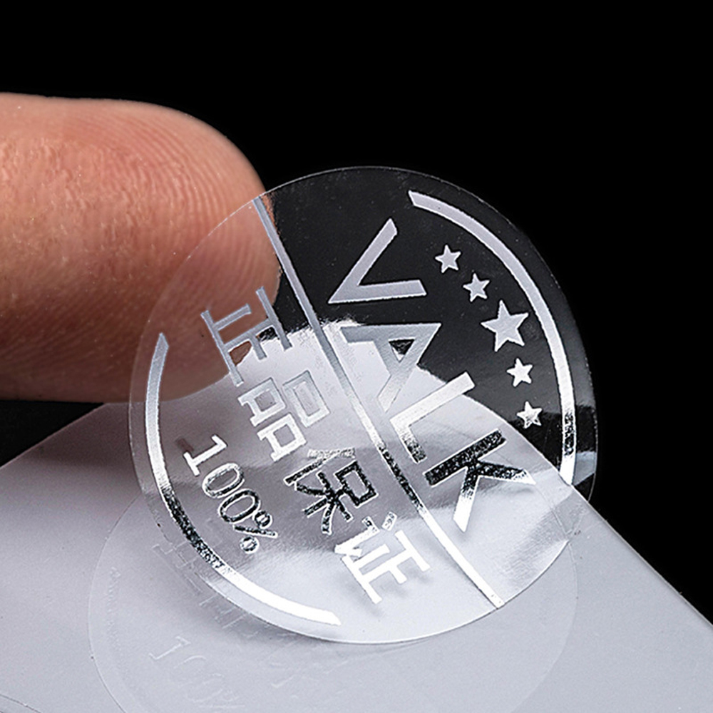 Express Transparent Silver Sticker Label Custom Size Digital