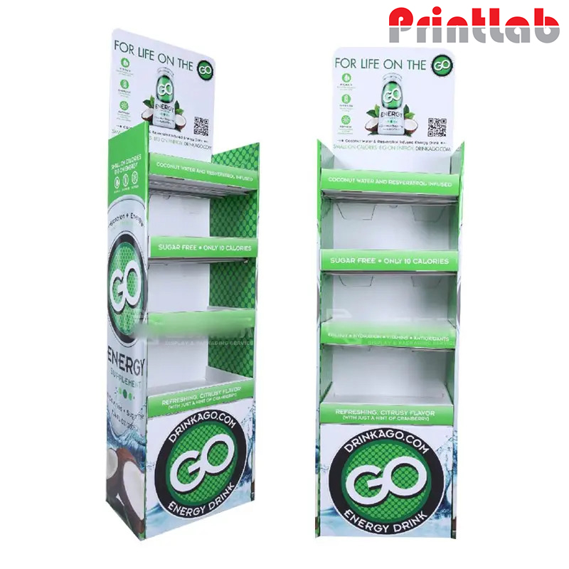 shelf cardboard floor display printing