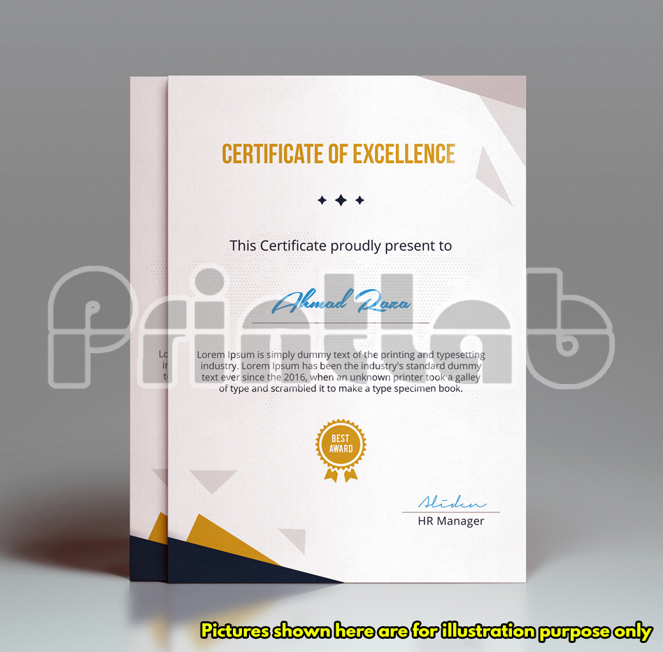 a4 certificate printing