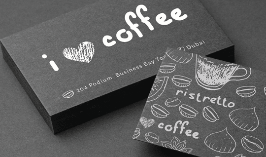 express white black business card printing