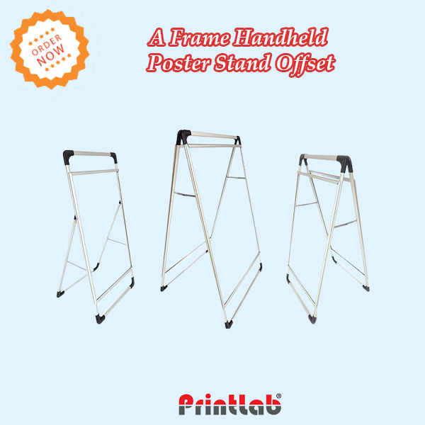 A Frame Handheld Poster Stand Offset a frame stand