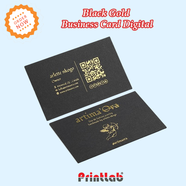 Black Gold Business Card Digital black gold business card printing
