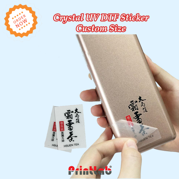 Crystal UV DTF Sticker Custom Size Digital percetakan stiker Crystal UV DTF
