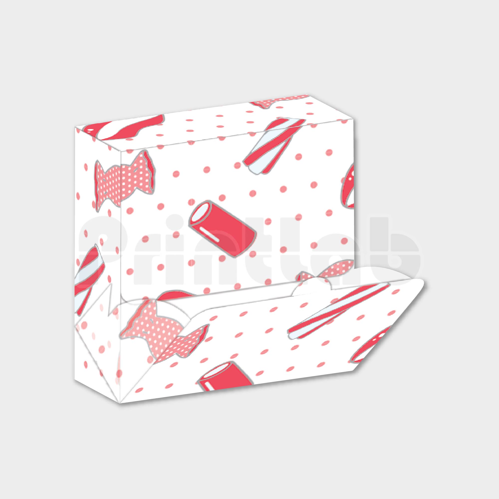 Candy Sachet Box, Flip Out Open Dispenser Box Digital candy sachet box printing