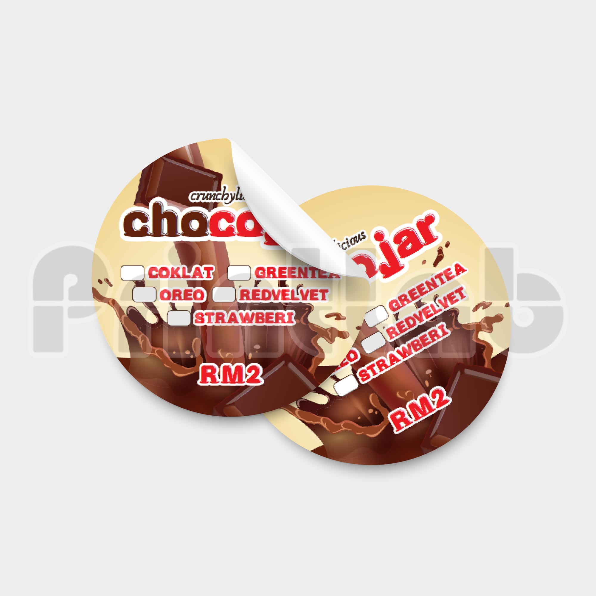 Express Sticker Label Round Standard Size Digital stiker bulat